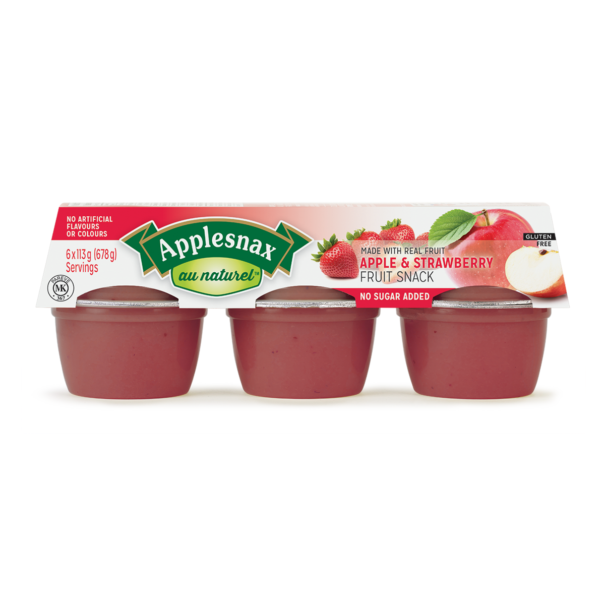 Portion Applesnax Au Naturel Pommes & Fraises 
